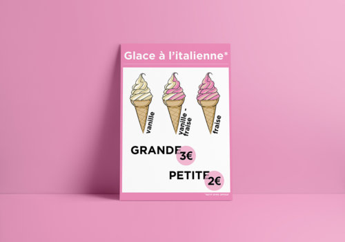 affiche prix glace italienne